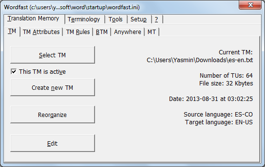 wordfast classic how to create and use a tm